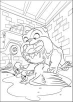 coloriage rio luis le chien bave sur perla et blu